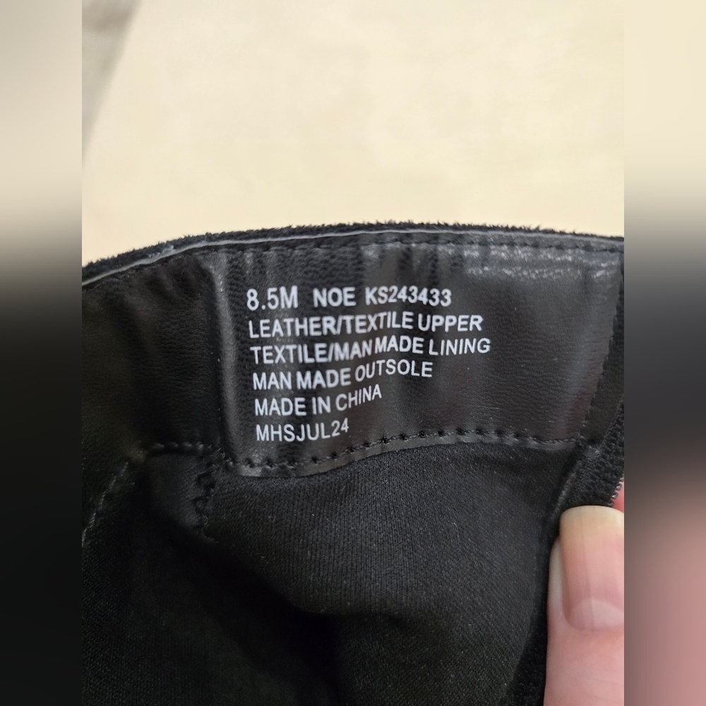 KENSIE Black Ankle Boots Buckle Zipper Suede Leather Size 8.5 - Picture 5 of 6